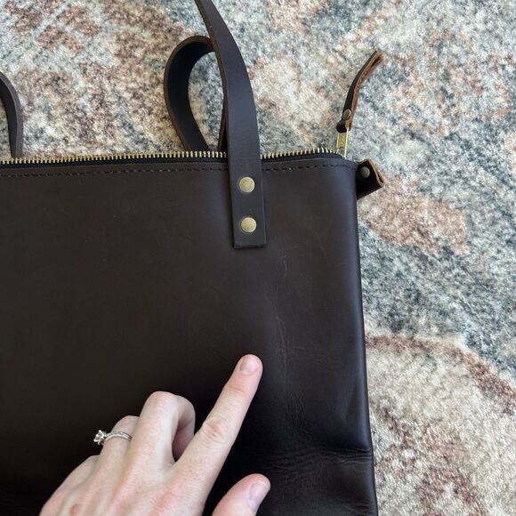 Portland Leather Goods Medium Classic Tote Handbag In Grizzly - Picture 6 of 11